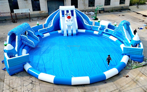 <span class=keywords><strong>Parc</strong></span> aquatique extérieur commercial de haute qualité pour enfants et adultes grande piscine château <span class=keywords><strong>gonflable</strong></span> toboggan château de neige - Product Image 4