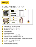 SpeedyBee F405 V3 30x30 Stack 60A BLHeli_S ESC Config STM32F405 Contrôleur de vol 3-6S pour drone de course FPV
