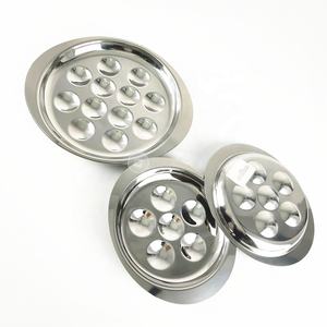 Offre Spéciale gros Plateau À Huîtres Français <span class=keywords><strong>6</strong></span> yeux Escargot plat rond en acier inoxydable escargot plat - Product Image 5