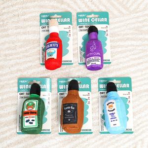 Realistische wijnfles interactieve kattenkruid speeltje duurzaam kauwspeeltje voor zelfvermaak tandenpoetsen pluche speeltje met geluid - Product Image 4