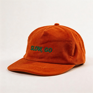 Gorra de Béisbol de 5 Paneles, de Corduroy, Sin Estructura, de Buena Calidad, con Logotipo Bordado, Hebilla Metálica, de Algodón - Product Image 3
