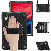 Étui pour tablette Lenovo Idea Tab 11'' 2025 K11 Gen 2 TB336, coque robuste en silicone antichoc avec rotation à 360° et bandoulière