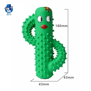 Çevre Dostu Doğal Kauçuk Kaktüs Şeklinde İnteraktif Köpek Çiğneme Oyuncakları Diş Temizleyici Sesli Köpek Oyuncağı - Product Image 6