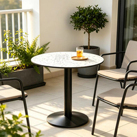 Plateau de table en HPL Terrazzo, plusieurs tailles, stratifié haute pression, pour hôtel, extérieur et intérieur, fourni directement par l'usine