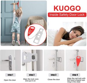 Khóa Cửa An Toàn Di Động Bằng Kim Loại PP-Khóa Cửa Du Lịch Bỏ Túi, Thiết Bị An Ninh Phòng Khách Sạn Cho Gia Đình, Air BNB Và Căn Hộ - Product Image 4
