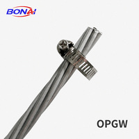 Câble à fibres optiques OPGW haute tension G652D avec fil d'acier gainé d'aluminium, protection contre la foudre, pour réseau électrique, prix usine, transmission