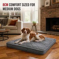 Matelas orthopédique pour chien 76x48cm 8cm, lit pour chien de taille moyenne avec housse imperméable amovible et lavable