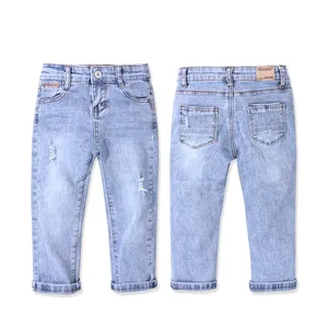 Nieuwe Stijl 1 Tot 14 Jaar Baby Kinderen Tiener Jongen Katoenen Broek Mode Jean Demin Broek Blauwe Kinderen Jongens Nieuwste Ontwerp Jeans Broek