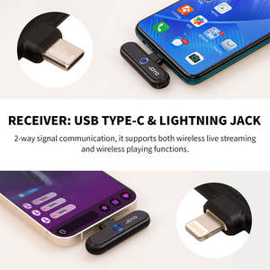 Sistema de Audio Inalámbrico JOYO JW-05R 2.4G, Micrófono Inalámbrico, Receptor, Transmisor, Interfaz de Audio OTG para Transmisión y Reproducción en Vivo - Product Image 3