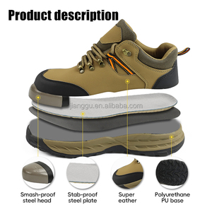 Рабочие ботинки со стальным носком, защита от проколов, европейский стандарт, стальная подкладка, кевларовая промежуточная подошва, полиуретановая подошва, легкие защитные кроссовки для фабрик - Product Image 2