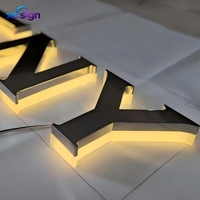 Enseigne lumineuse personnalisée haut de gamme avec logo rétroéclairé pour entreprise et domicile, lettres en métal 3D éclairées par LED IP65, compatible Homekit, pour montage mural