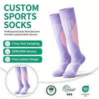 Chaussettes de sport professionnelles pour femmes, antibactériennes, chaudes, respirantes, à séchage rapide, tricotées, hautes jusqu'au genou, antidérapantes, pour l'hiver