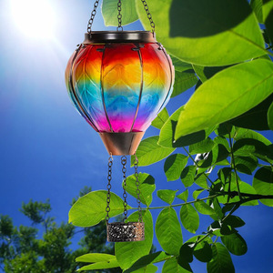 Lámpara Solar LED de Hierro y Vidrio con Forma de Globo Aerostático, con Llama Simulada, Luz Blanca Cálida, Decoración para Jardines y Parques, Suministro Directo - Product Image 4