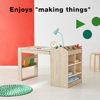 Grand bureau d'étude pliable pour adolescents, bureau de travail industriel blanc, table d'ordinateur pour enfants, ensemble de bureau et de chaise