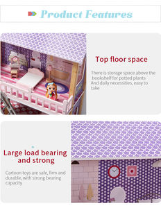 Maison de poupée en bois, bricolage, accessoire <span class=keywords><strong>pour</strong></span> bébé, simple, modèle Miniature, pépinière - Product Image 4