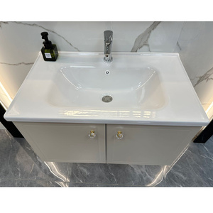 Ensemble de <span class=keywords><strong>meuble</strong></span>-lavabo intelligent de style moderne et luxueux avec armoire de salle de bain en acier inoxydable, lavabo en céramique, armoire de rangement de grande capacité - Product Image 6