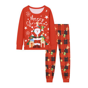 2025 filles garçons père noël pyjamas à manches longues 2 pièces <span class=keywords><strong>pyjama</strong></span> ensemble enfants pyjamas de noël - Product Image 4