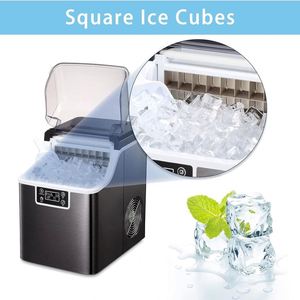 Machine à glaçons en forme de nuggets, plastique, portable, glaçons compactes, pour comptoir, fonction autonettoyante, 26 lb/24 h, 9 cubes - Product Image 2