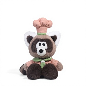 Peluche Zhuoqu Snack Shop Crispy Noodle Little Raccoon Crunchy Roll, coussin en polyester et coton PP, cadeau d'anniversaire - Product Image 1