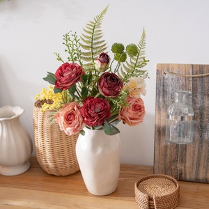 Ramo de Rosas Artificiales Galaxy, Tela Plástica Tejida, Decoración para Bodas y Hogar CF02158 - Product Image 1