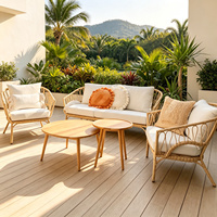 Ensembles modulaires modernes OEM ODM en rotin PE pour patio, résistants aux intempéries avec coussins, pour hôtels, villas, balcons, jardins, parcs, mobilier d'extérieur