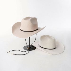 Wholesale Luxury Quality Vintage Wide Brim Western Cowboy Hats 100% Wool Fedora Hat - Product Image 2