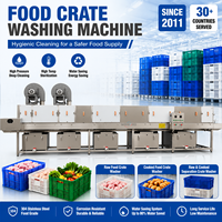 Machine de nettoyage de caisses sanitaires pour atelier, Laveuse de caisses de produits cuisinés, Machine de lavage haute efficacité pour conteneurs de produits bruts