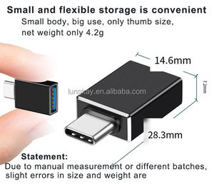LUNG KAY Hot Selling Type <b>c</b> Otg <b>Adapter</b> Converter Custom LOGO <b>Usb</b> <b>c</b> to <b>USB</b> 3.0 Female Connector Type <b>c</b> for Computer Laptop - Product Image 3
