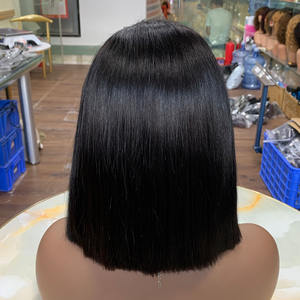 Peluca Frontal SDD Bone Straight 13*4 de 10 Pulgadas, Cabello Humano Premium, Estilo Bob, Color Negro Natural - Product Image 1