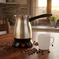 Cafetière turque en acier inoxydable, cafetière électrique anti-fuite, cafetière multifonction pour la maison
