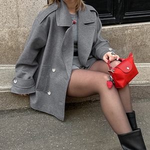 เสื้อโค้ทขนสัตว์แฟชั่นแบบกระดุมสองแถวสำหรับผู้หญิง คอลเลคชั่นใหม่ประจำฤดูใบไม้ร่วง/ฤดูหนาว - Product Image 3