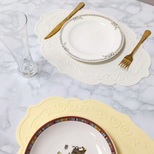 Embossed Silicone Placemat Lace Trim Vintage Coasters Protective Tumbler <strong>Pads</strong> Coasters for Coffee Table Desk Coaster - Product Image 1