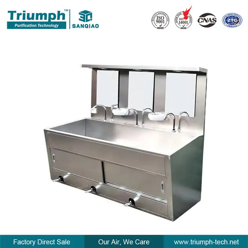 Medical scrub sink stainless steel foot operated hand wash sink for surgical room