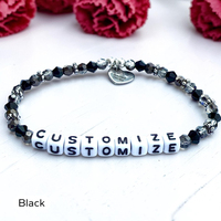 Bracelet personnalisé avec nom en lettres, perles en cristal de verre de qualité supérieure CYNYA, cadeau personnalisé pour l'amitié, anniversaire