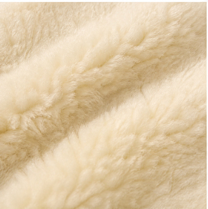 Veste en laine pure à 100 % pour <span class=keywords><strong>femme</strong></span>, col rond, simple boutonnage, passepoil contrastant, <span class=keywords><strong>manteau</strong></span> <span class=keywords><strong>court</strong></span> en laine bouclée - Product Image 5