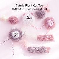 Jouet interactif suspendu pour chat en peluche écologique avec herbe à chat, baguette de chat et souris, pour chaton, pour le divertissement autonome, la dentition et le soulagement de l'anxiété