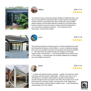 Pérgola Motorizada Moderna con Persianas Ajustables Impermeables <span class=keywords><strong>para</strong></span> Patio Exterior, Pérgola de Aluminio con Persianas <span class=keywords><strong>Enrollables</strong></span> Opcionales - Product Image 6