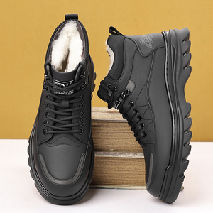 Nuovi stivali invernali da uomo in pelle di mucca <span class=keywords><strong>con</strong></span> pelliccia bianca all'interno della suola spessa allacciata da esterno scarpe da escursionista da esterno di marca di fabbrica - Product Image 3