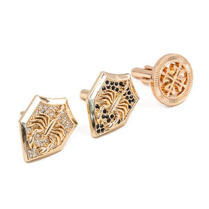 高級卸売 カスタムロゴ スーツシャツ ブラックシルバー スタッズセット 宝石 カスタム メンズ カフスボタン パーソナライズ カフスボタン メンズ用 - Product Image 6