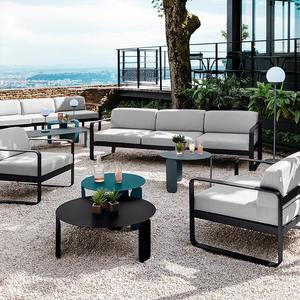 Conjunto de Sofás de Aluminio para Exteriores en Forma de L, Muebles de Patio Acolchados Minimalistas para Patio de Villa - Product Image 4