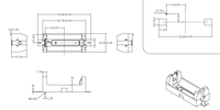 Support de batterie Keytone 1050 de remplacement pour SMT SMD CR17335 2/3A CR123A plaqué or