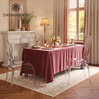 Chaises de salle à manger en tissu transparent avec pieds coniques, empilables et imperméables, pour hôtels, mariages et événements (vente en gros)