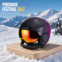Casque de snowboard léger 2-en-1 avec visière intégrée, ventilation à 12 trous, ajustement 360°, PC+EPS, protection de sécurité pour le ski d'hiver pour adultes