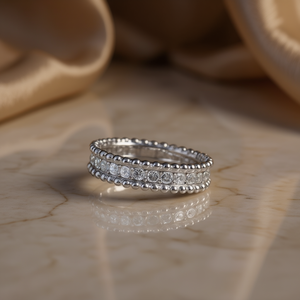 Anello Classico in Oro Bianco con Diamanti, Taglio Brillante Rotondo, Diamanti Naturali Colore D, Modello di Fidanzamento T0477 - Product Image 2