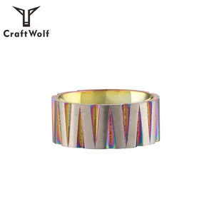 Craft Wolf Fashion Jewelry Hip Hop Handmade Hot Selling 2020 Personalized Irregular Stainless Steel Rings For Men Women