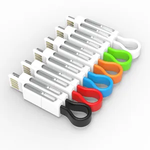 Portatile 3 in 1 Micro USB tipo C portachiavi caricatore linea 3 in1 Mini portachiavi adattatore ricarica cavo USB regalo promozionale