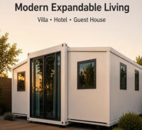 Maison conteneur extensible moderne et spacieuse de 40 pieds, écologique, avec salle de bain et cuisine, solution clé en main ISO9001 pour villas d'expatriés