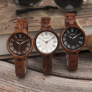 Dodo Deer Red Sandalwood Japan Movt Fashion Ladies Wristwatch Wooden Watches with High Quality Packing Box Case for Womens Gift