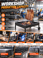 Barbecue au charbon de bois robuste avec cadre en acier soudé découpé au laser et grille réglable en hauteur pour les acheteurs en gros