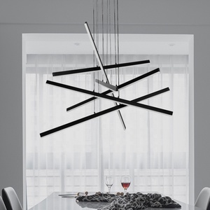 Luces colgantes LED, candelabro lineal grande para interiores, iluminación moderna para escaleras, luces colgantes para el hogar, comedor, sala de estar y dormitorio - Product Image 2